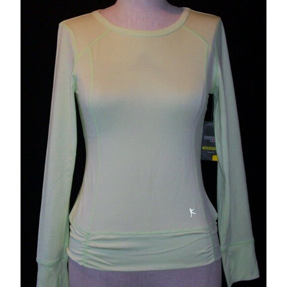Danskin Now Performance Girls Loose Fit Active Tee Neon Green Long Sleeve Large - Picture 8 of 12